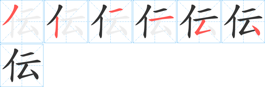 伝字的笔画顺序