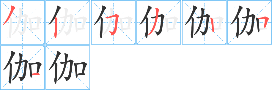 伽字的笔画顺序