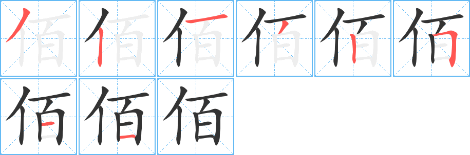 佰字的笔画顺序