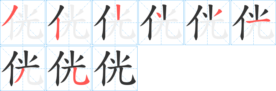 侊字的笔画顺序