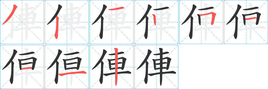 俥字的笔画顺序