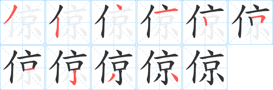 倞字的笔画顺序