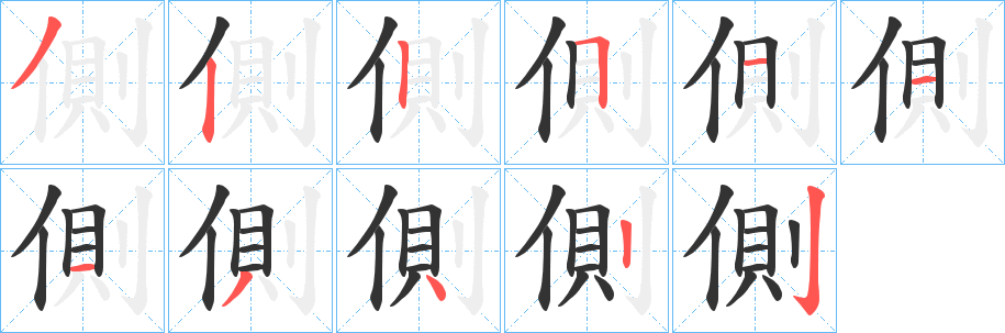 側字的笔画顺序