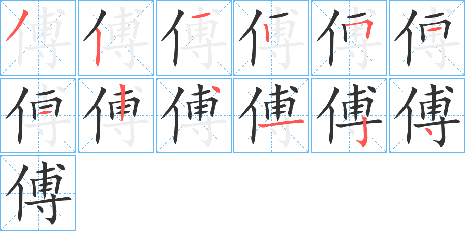 傅字的笔画顺序