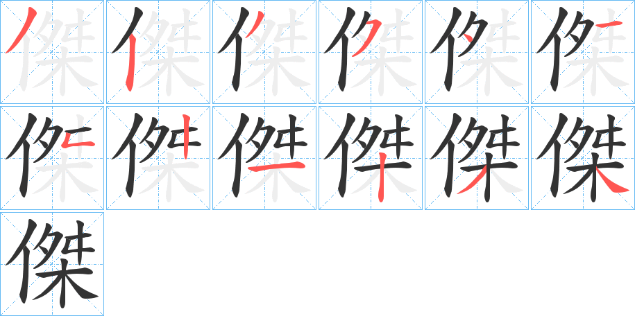 傑字的笔画顺序