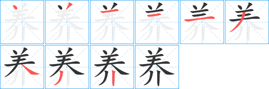 养字的笔画顺序