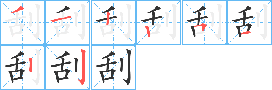 刮字的笔画顺序