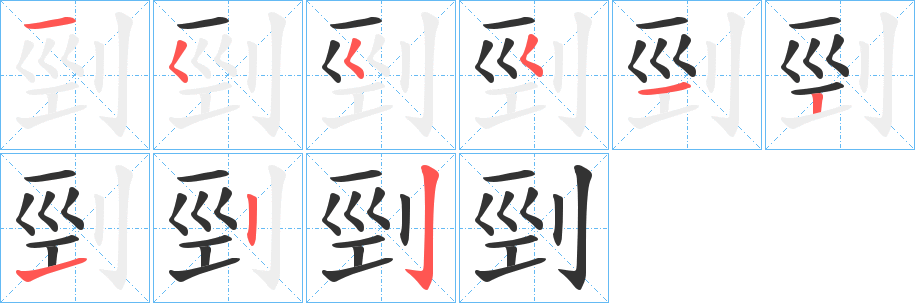 剄字的笔画顺序