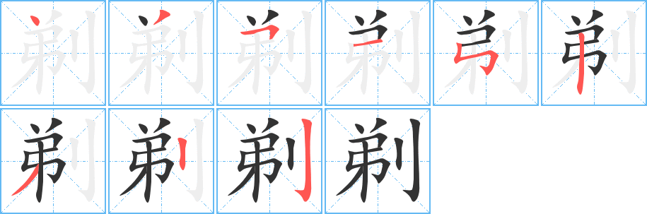 剃字的笔画顺序