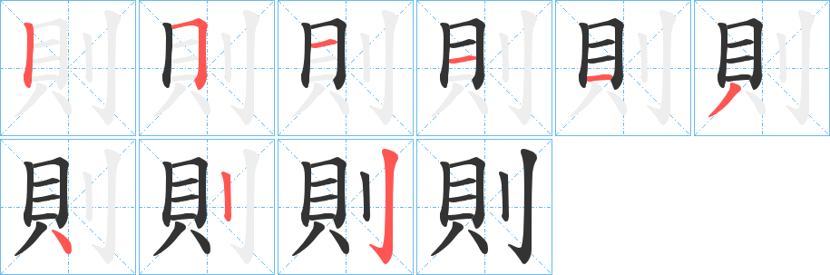 則字的笔画顺序