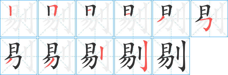 剔字的笔画顺序