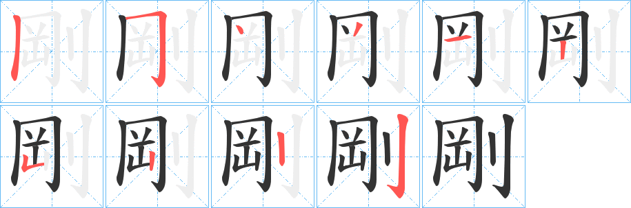 剛字的笔画顺序