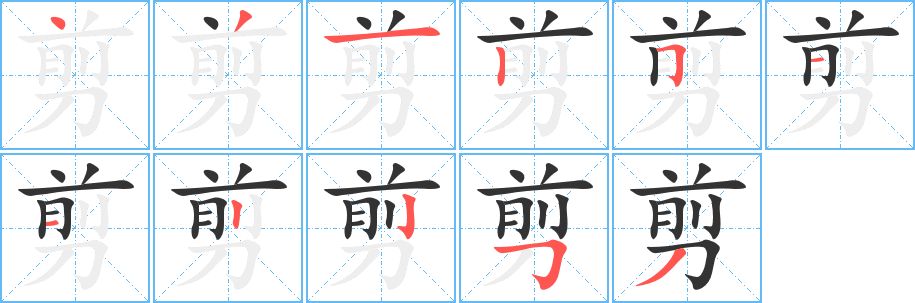 剪字的笔画顺序