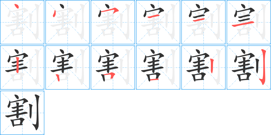 割字的笔画顺序