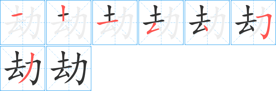 劫字的笔画顺序