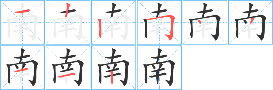 南字的笔画顺序