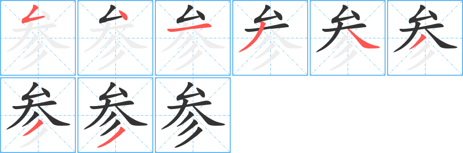 参字的笔画顺序