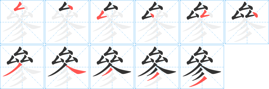 參字的笔画顺序