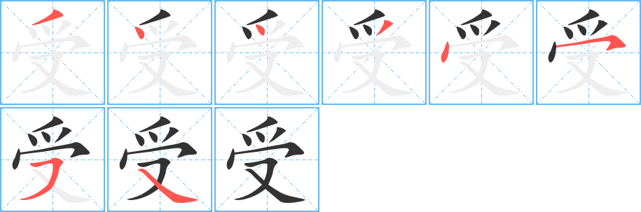 受字的笔画顺序