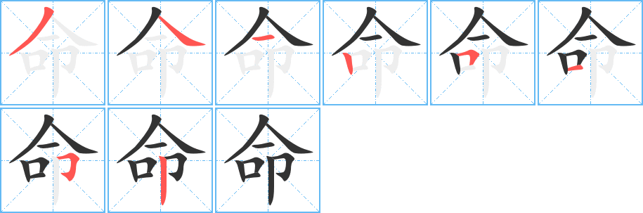命字的笔画顺序