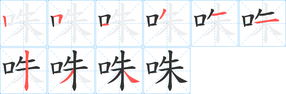 咮字的笔画顺序
