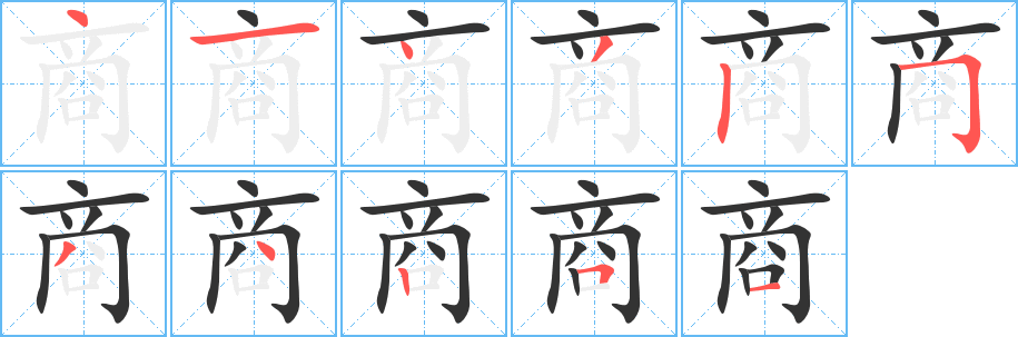 商字的笔画顺序