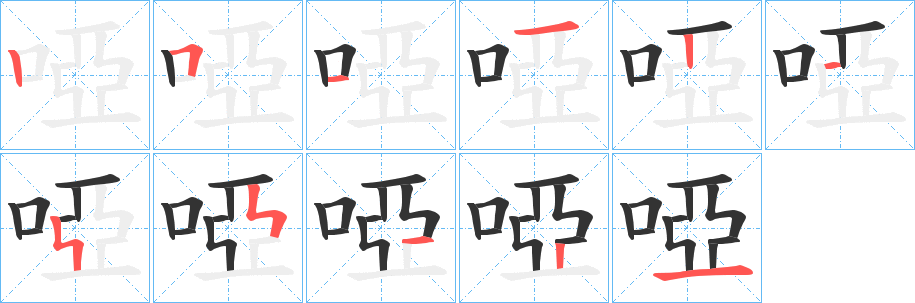 啞字的笔画顺序