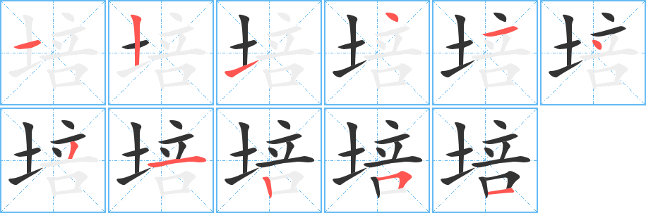 培字的笔画顺序
