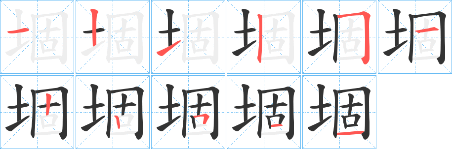 堌字的笔画顺序