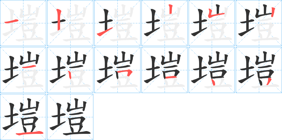 塏字的笔画顺序