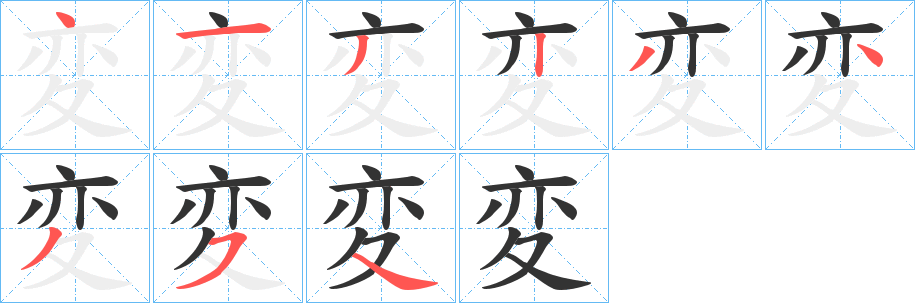 変字的笔画顺序