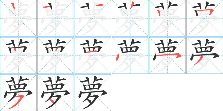 夢字的笔画顺序