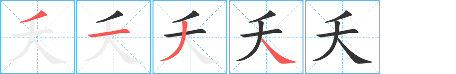 夭字的笔画顺序