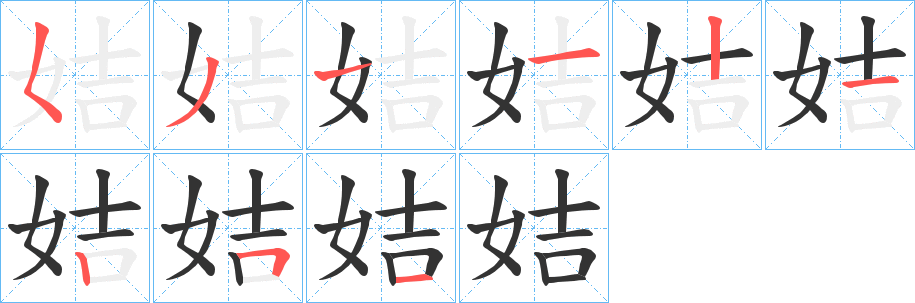 姞字的笔画顺序