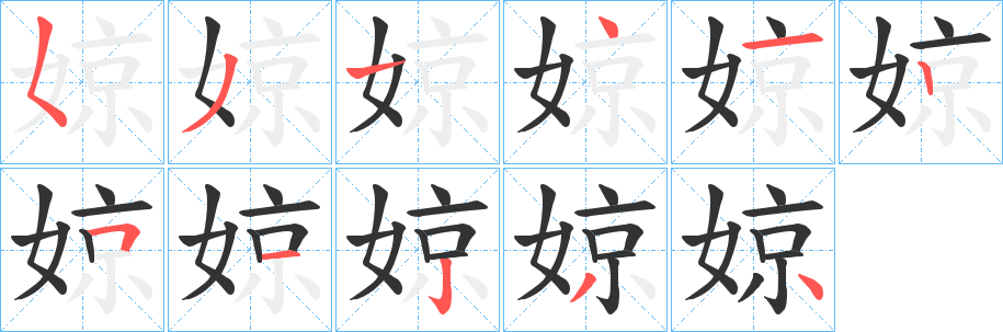 婛字的笔画顺序