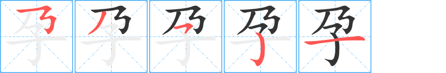 孕字的笔画顺序