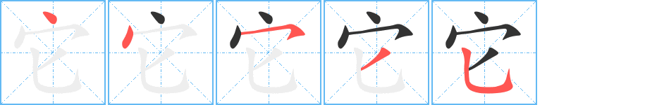 它字的笔画顺序