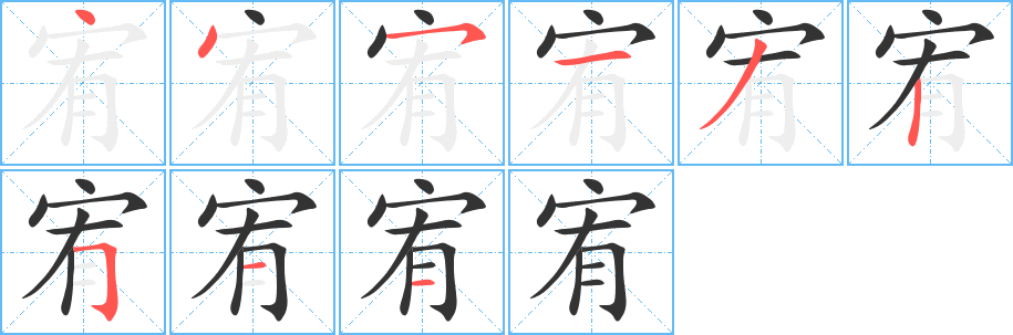 宥字的笔画顺序