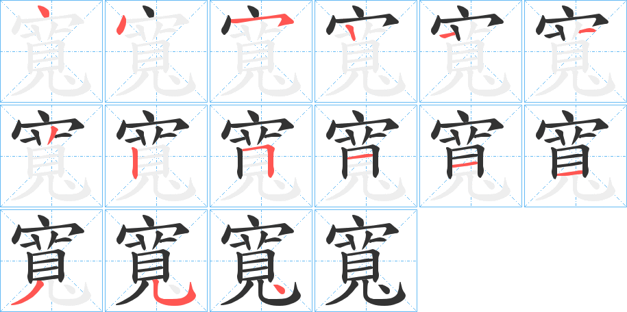寬字的笔画顺序