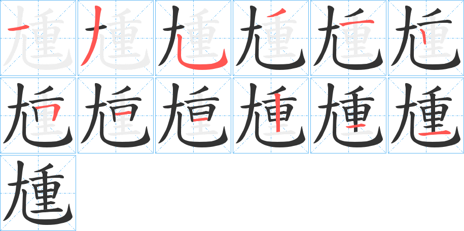 尰字的笔画顺序