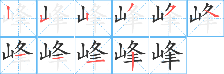峰字的笔画顺序