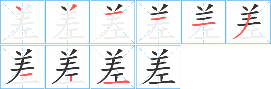 差字的笔画顺序