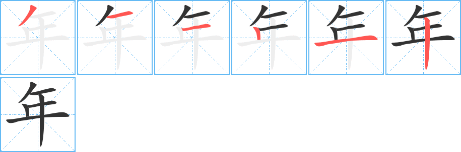 年字的笔画顺序