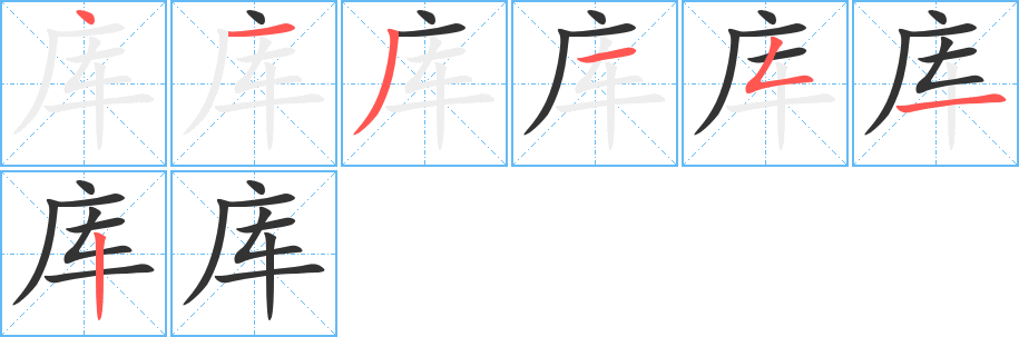 库字的笔画顺序