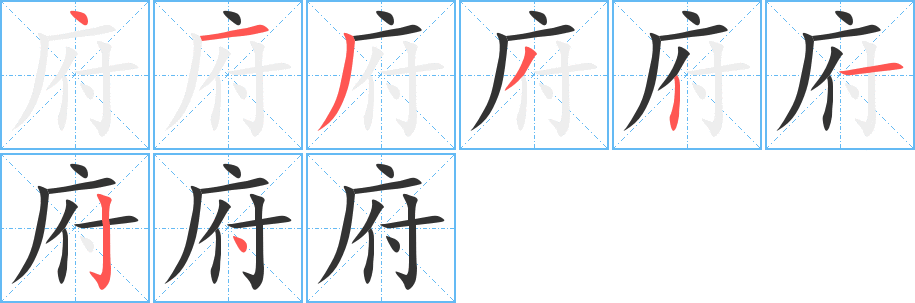 府字的笔画顺序