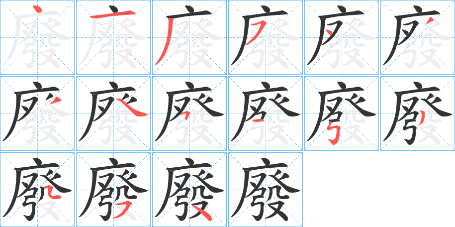 廢字的笔画顺序