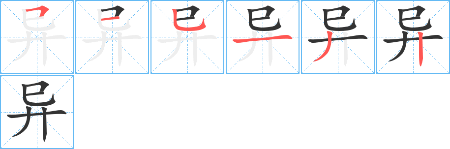 异字的笔画顺序
