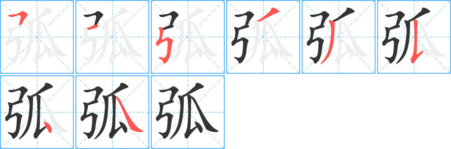 弧字的笔画顺序
