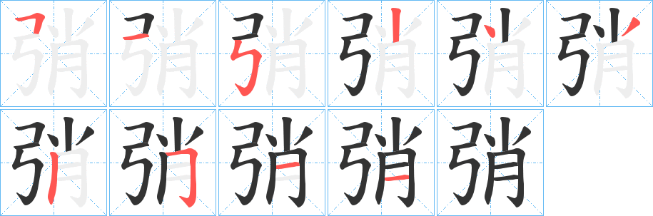 弰字的笔画顺序