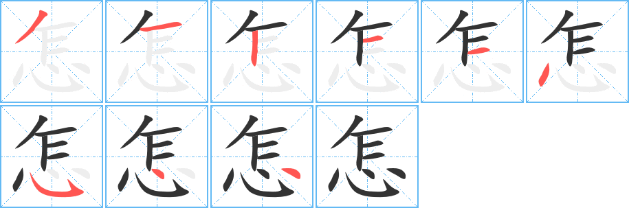 怎字的笔画顺序